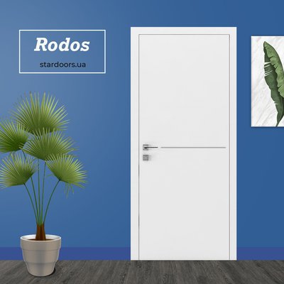 Міжкімнатні двері Rodos Prima 1G глухе, білий мат 305 Cortes фото
