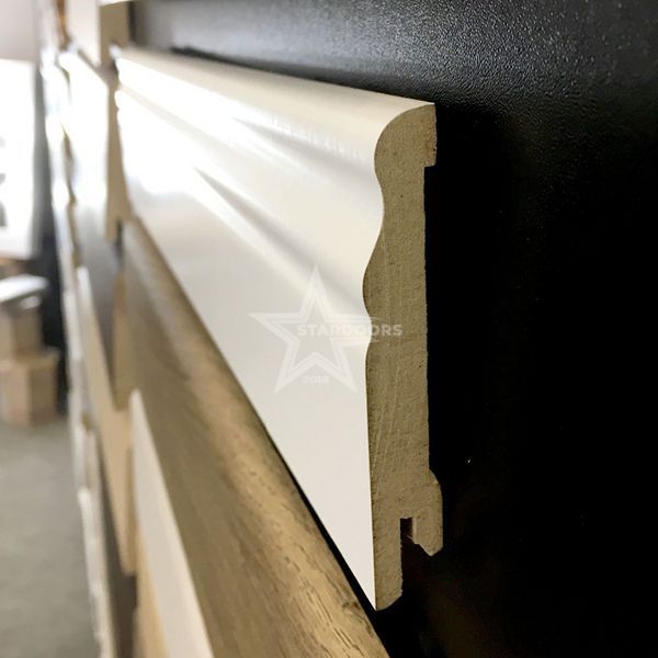 Плинтус Kluchuk МДФ Волна Белый RAL 9003 MDF-V80 MDF-V80 фото