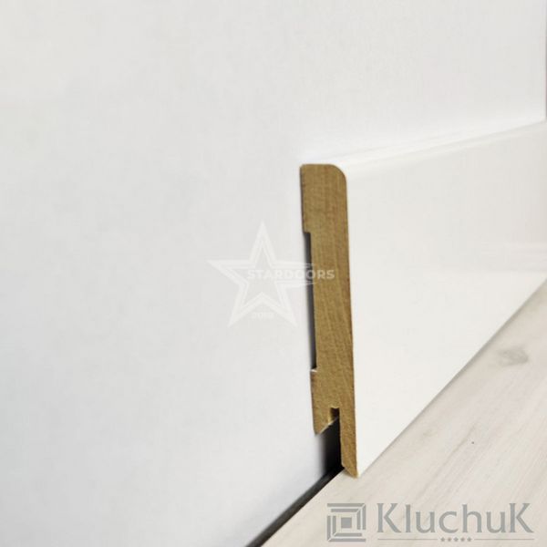 Плінтус Kluchuk МДФ прямий Білий RAL 9003 MDF-М80 MDF-М80 фото