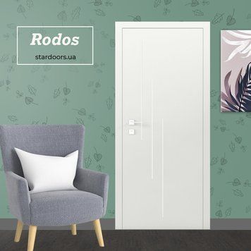 Міжкімнатні двері Rodos Prima 3V глухе, білий мат 307 Cortes фото