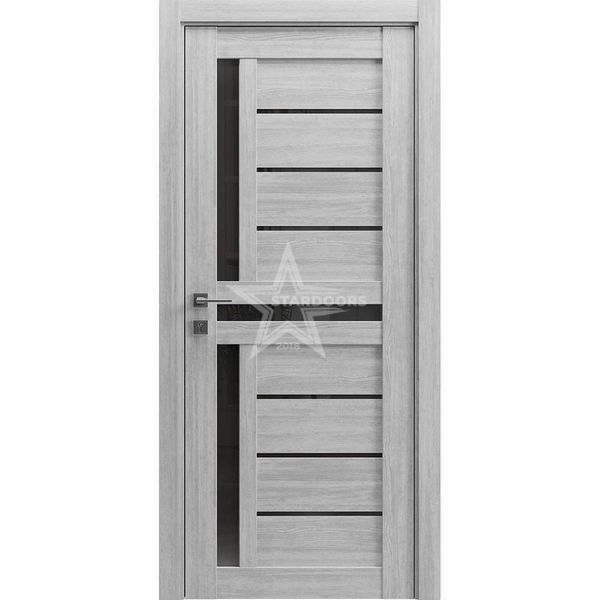 Межкомнатные двери Rodos Гранд Delux 8 полустекло черный глянец (лакобель) DELUX​​8 фото