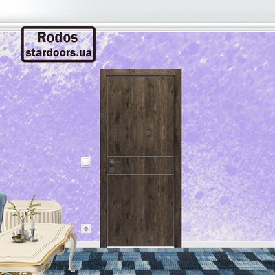 Міжкімнатні двері Rodos Flat-01 глухе+alum 466 Modern фото