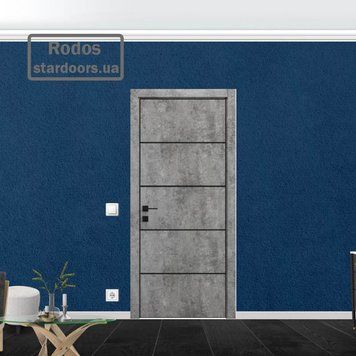 Міжкімнатні двері Rodos Flat-03 глухе+alum 468 Modern фото