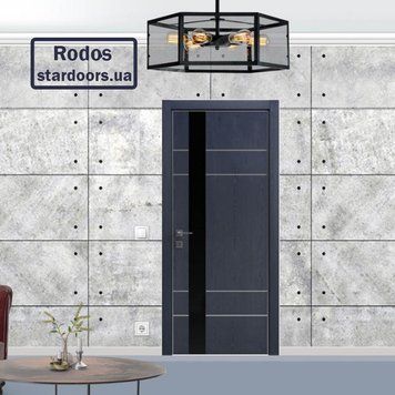 Міжкімнатні двері Rodos Flat-05 глухе+alum, скло 470 Modern фото