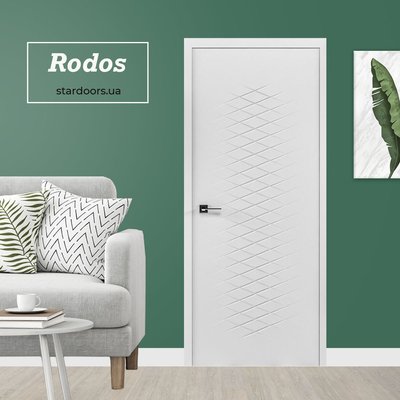 Міжкімнатні двері Rodos ROMA глухе, білий мат 301 Cortes фото